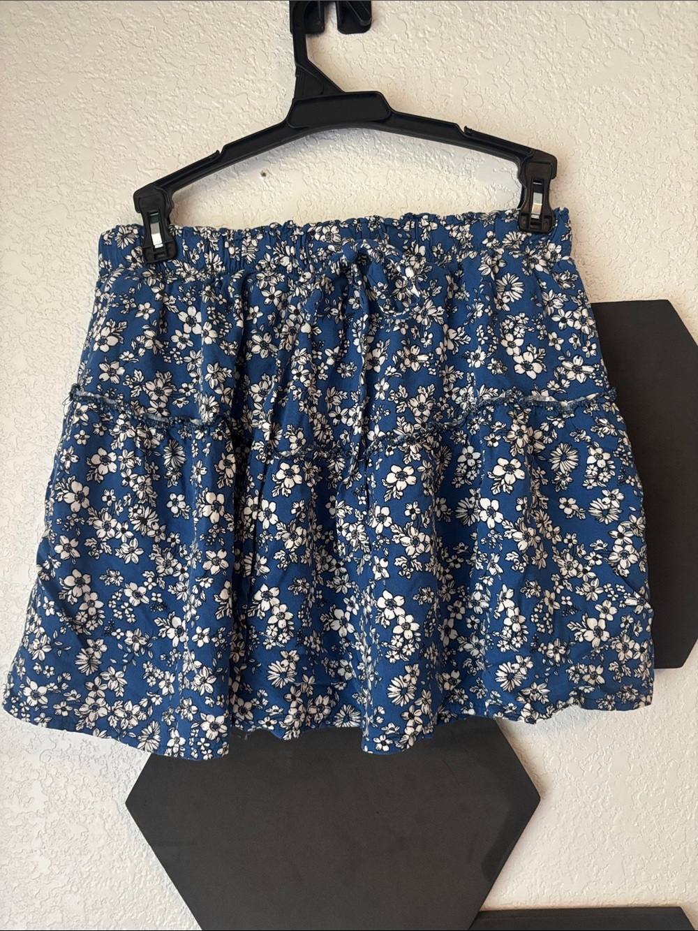 FAVLUX Blue Floral Tiered Mini Skirt